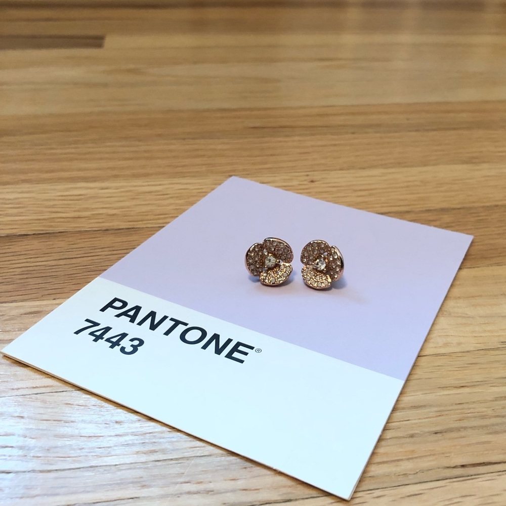 Rose gold colored Kate spade earrings
